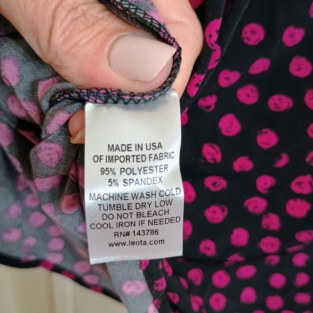 Leota Black and Pink Polka Dot Blouse - Picture 6 of 6